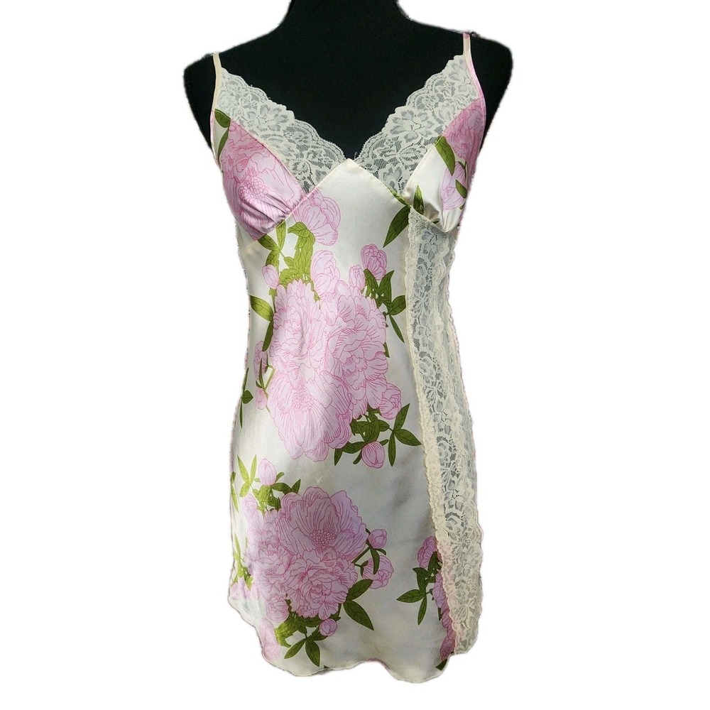 Vintage Y2K Tank Camisole Cami Babydoll Fairycore Coquette Pink Floral Cottage S